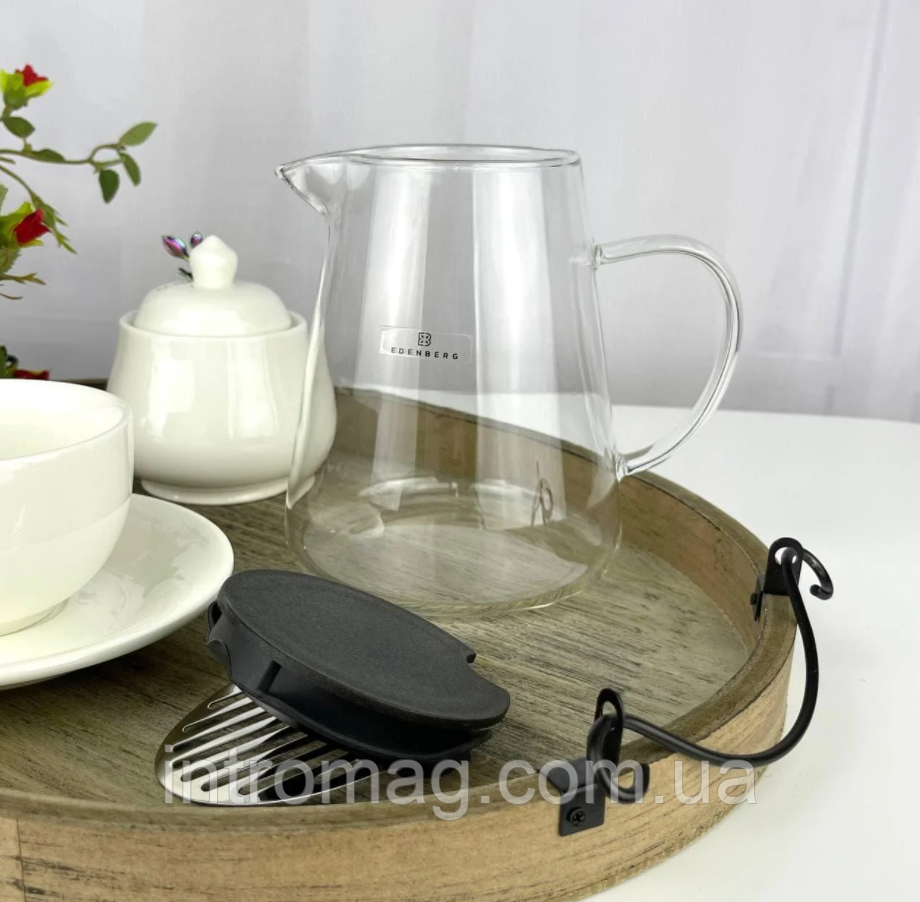 Чайник заварочный стеклянный 950 мл Edenberg EB-19043 / Чайник - заварник для заварки чая термостекло - фото 3 - id-p1497236378