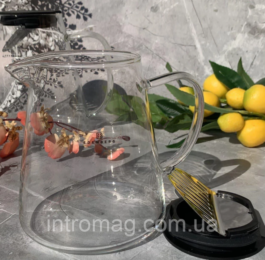 Чайник заварочный стеклянный 950 мл Edenberg EB-19043 / Чайник - заварник для заварки чая термостекло - фото 6 - id-p1497236378