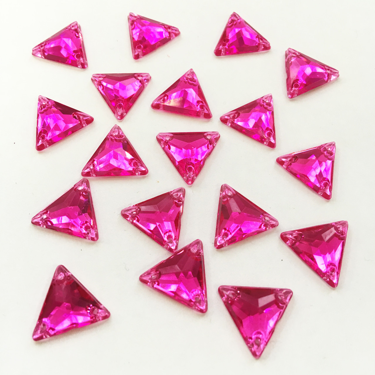 Пришивные акриловые камни,12х12мм форма Треугольник, цвет Rose , 1шт - фото 1 - id-p231117410