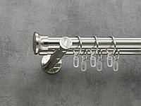 Карниз Quadrum Дуо 160 см двойной Сталь универсальный 25/19 мм гладкая (кольца с крючками)