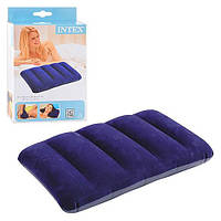 Надувная подушка ИНТЕКС Ортопедическая подушка, Надувная подушка Intex, синий матрас, велюровая подушка