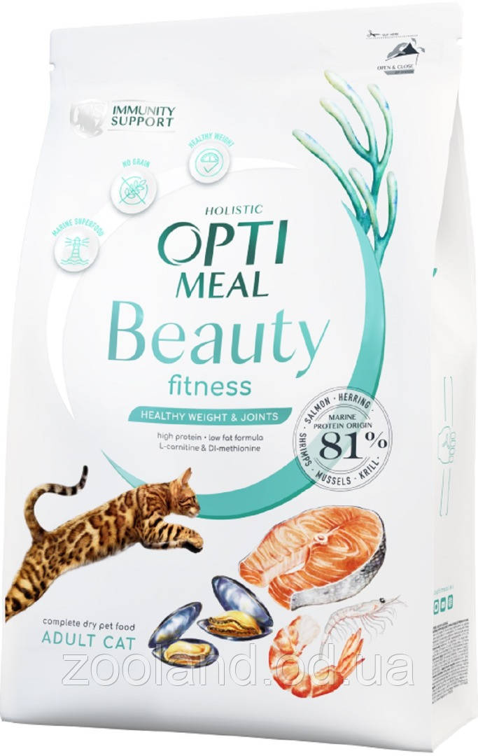 Optimeal Beauty Fitness Healthy Weight & Joints для котов, 4 кг - фото 1 - id-p1497268328