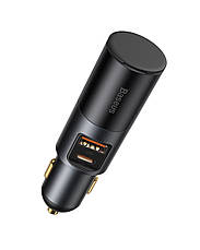 Автомобільний зарядний пристрій в прикурювач Baseus USB+Type-C 3 А Сірий/ Чорний (CCBT-C0G), фото 2