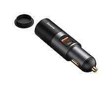 Автомобільний зарядний пристрій в прикурювач Baseus USB+Type-C 3 А Сірий/ Чорний (CCBT-C0G), фото 5