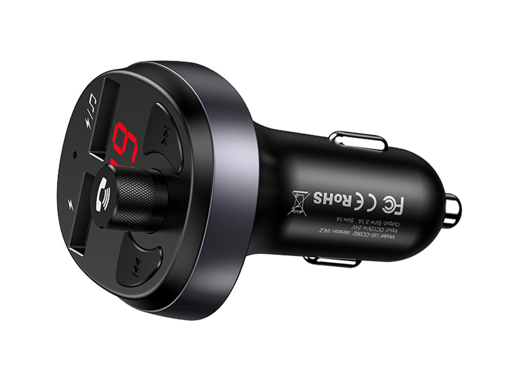FM-трансмітер (модулятор) в машину Usams Bluetooth 2.1 А Чорний (CC62GC01)