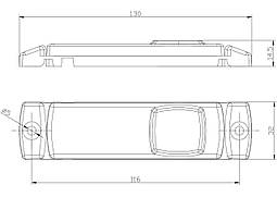 Ліхтар габаритний світлодіодний жовтий Fristom FT-018Z LED з проводом, фото 5