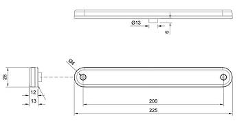 Ліхтар габаритний червоний Fristom FT-195 C LED з проводом 0.5 м, фото 4
