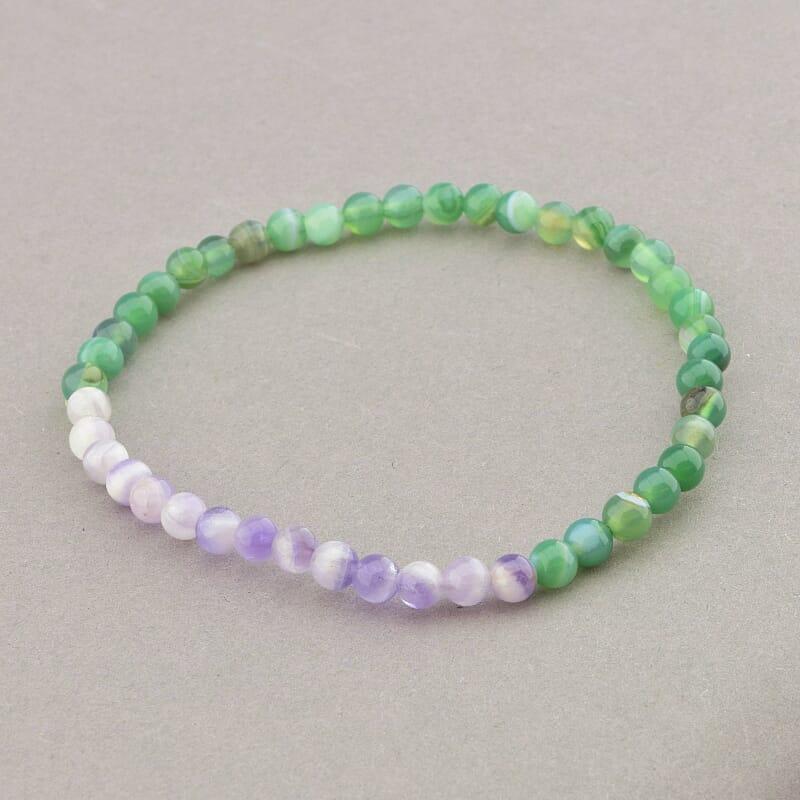 Браслет на руку натуральный камень Агат,Аметист 18 сантиметрів, фото 1