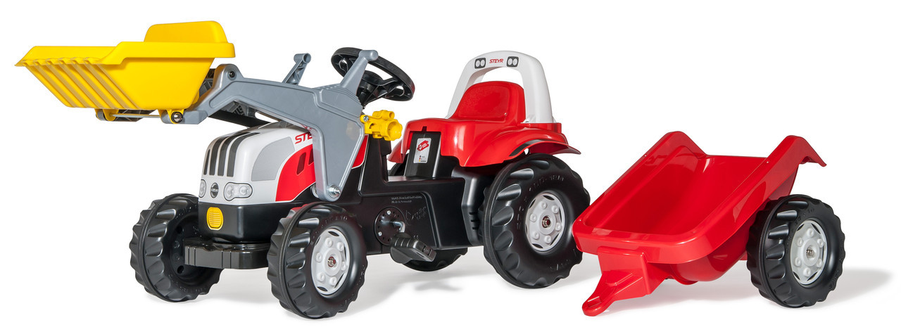 Педальний трактор з ковшем і причепом rollyKid Steyr 6165 CVT Rolly Toys 023936