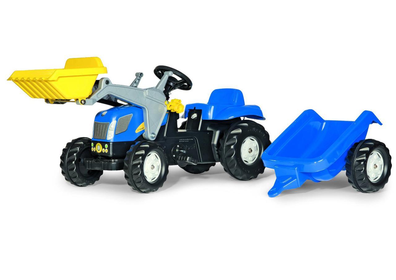 Педальний трактор з причепом й ковшем rollyKid New Holland Rolly Toys 023929