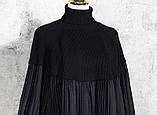 Розкішний чорний светр з плісировка розміру плюс Max Lulu, фото 3
