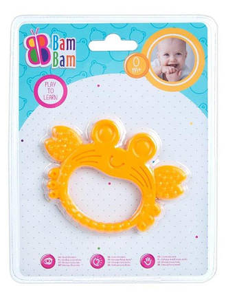 Іграшка брязкальце-прорізувач Краб, планшет 20х15см, Bam Bam, 429204, фото 1