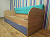 Ліжко дитяче односпальне Л-7 підліткове для хлопчика з м'яким узголів'ям та висувними ящиками дитячі ліжка, фото 6