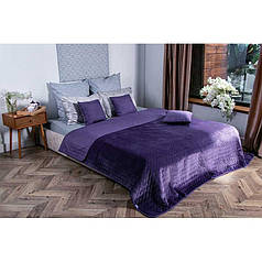 Покривало на ліжко, диван Руно Велюр фіолетовий 180х220 двостороннє двоспальне