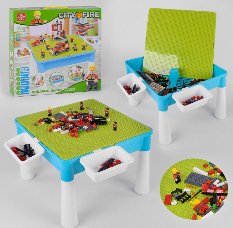 Ігровий столик з конструктором LXA 370 для дітей 407 деталей
