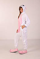 Пижама кигуруми Белая кошка, Комбинезон Кошка (1075)