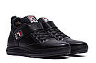 Чоловічі зимові шкіряні черевики FILA Black, фото 4