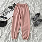 Жіночі теплі спортивні штани 503 (42-44,44-46,46-50) кольори: сірий, чорний, білий, рожевий, темний беж) СП, фото 6