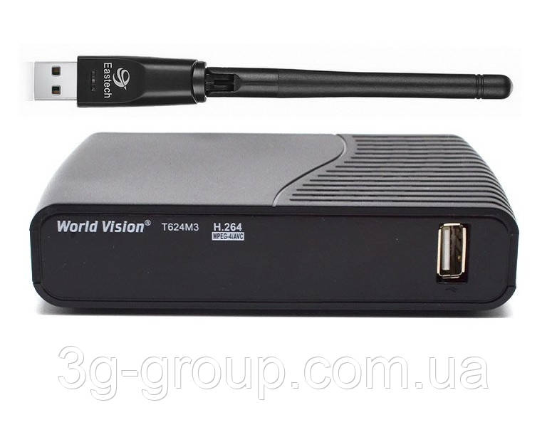 Т2 ресивер World Vision Т624М3 + Wi-Fi адаптер