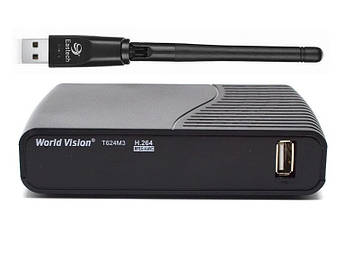 Т2 ресивер World Vision Т624М3 + Wi-Fi адаптер 5dbi