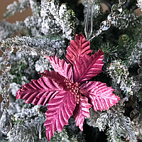 Декоративный цветок Пуансетия 24см, цвет - лиловый