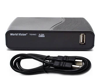 Т2 ресивер World Vision T624M3 + кабель HDMI 0.8