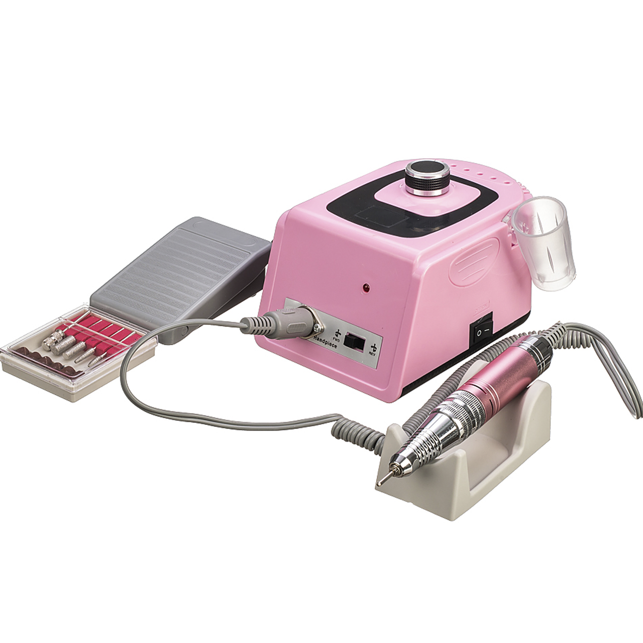 Фрезер Master Professional ZS-715 на 65 Вт і 45000 об./хв ручка 18V для манікюру та педикюру, рожевий