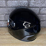 Мотошолом закритий інтеграл FXW HF-122 чорний глянець тонированное стекло, фото 4