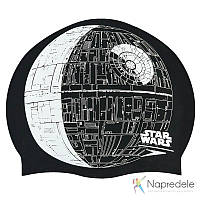 Шапочка для плавания SPEEDO SLOGAN PRINT 808385C852 Star Wars Death Star черный-серый