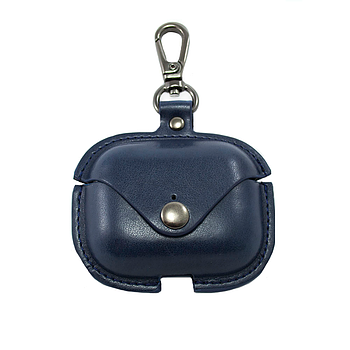 Чохол Leather Case шкіра для AirPods Pro Button Dark Blue (977) темно-синій