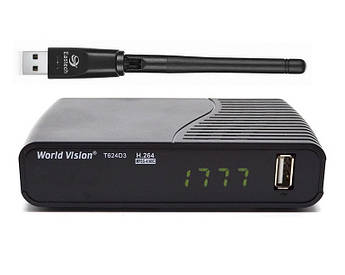 Т2 ресивер World Vision T624D3 + Wi-Fi адаптер