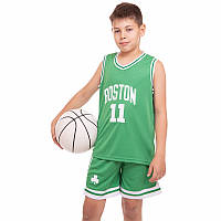 Форма баскетбольна дитячий/підлітковий (зростання 120-165см) NBA BOSTON 11 6354 зелений-білий