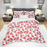 Комплект постільної білизни Бязь Голд Квіти білі полуторний, фото 2