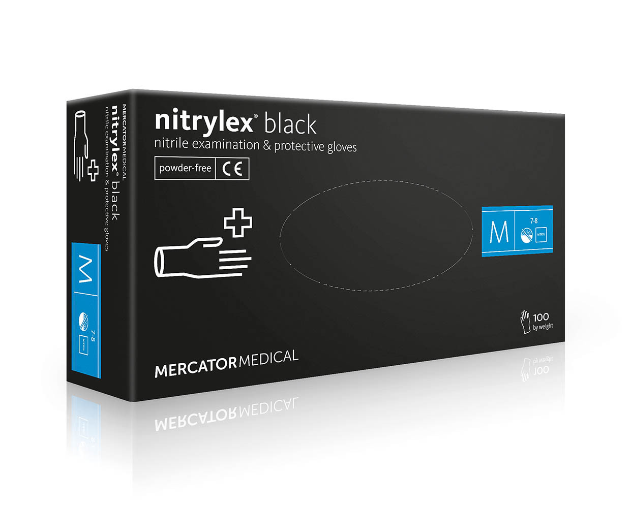 Чорні рукавички нітрилові Nitrylex® PF Black