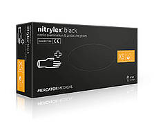 Чорні рукавички нітрилові Nitrylex® PF Black XS