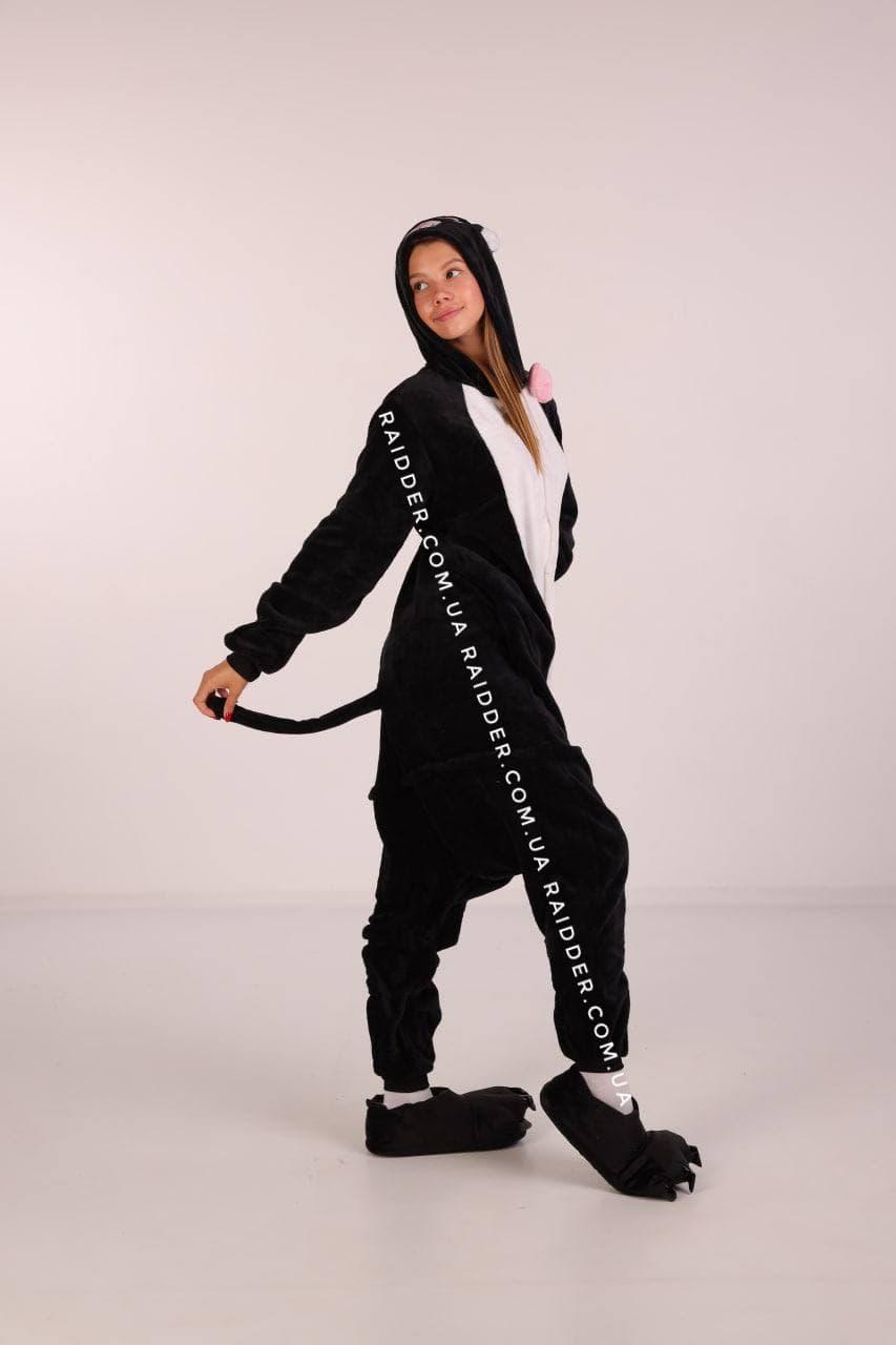 Пижама кигуруми Черный Котик, Костюм кигуруми для взрослых Котенок Кошка (1074) - фото 1 - id-p1300920631