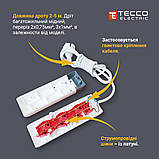 Подовжувач TECCO 4 поста із заземленням 3м (3*1.0) білий 1шт/уп, фото 8