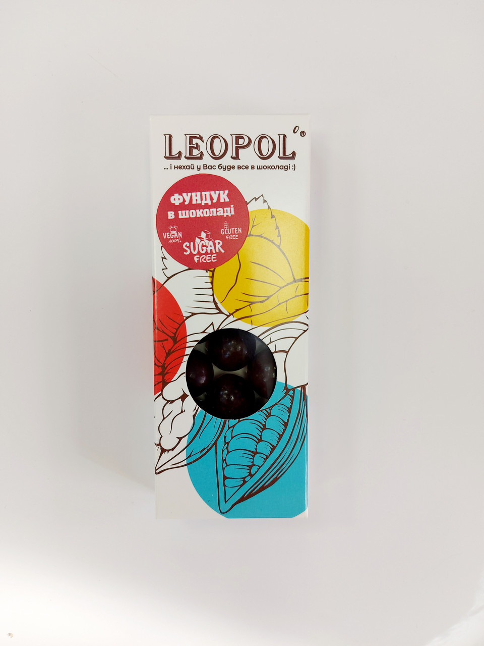 Фундук в чорному шоколаді без цукру Leopol 50 г