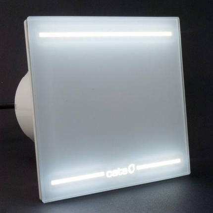 Вентилятор витяжний Cata E 100 GLT Light (LED-підсвітка, Таймер) + зворотний клапан, фото 1