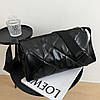 Стьобана жіноча сумка через плече, м'яка сумочка чорного кольору, AL-3772-10, фото 4