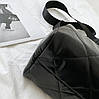 Стьобана жіноча сумка через плече, м'яка сумочка чорного кольору, AL-3772-10, фото 5