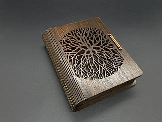 Декоративна скринька для грошей і прикрас з фанери з різьбленням візерунок 14х11.5х3.5см