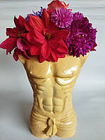 Гипсовая ваза Гера для цветов 24,5 см бежевая
