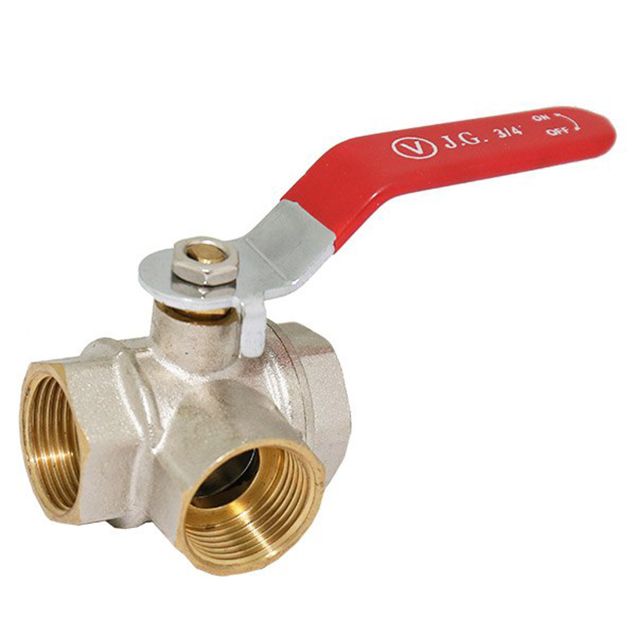 Кран шаровый трехходовой (для воды) 3/4 Valve JG - купити за найкращою ...