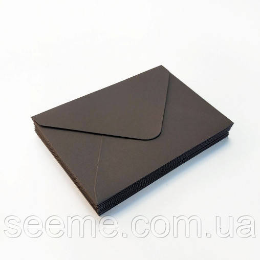 Конверт 184x140 мм, колір еспресо, КОМПЛЕКТ 10 шт.