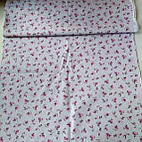 Тканина поплін 100% бавовна для печворку з бузковими квіточками на світло-сірому, ш. 160 см, фото 2