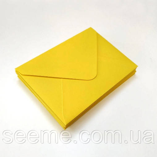 Конверт 184x140 мм, колір жовтий, КОМПЛЕКТ 10 шт.