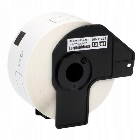 Рулон етикеток Ukrmark D11208T 38 мм х 90 мм "Великі адресні наліпки" сумісно з Brother ​​​​​​​DK-11208 термопапір, фото 1