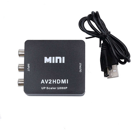 Конвертер MINI, AV на HDMI (3 гнізда RCA (IN) - гніздо HDMI (OUT)), фото 1