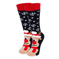 Подарочные носки с новогодним принтом "Олень" теплые (размер 36-45)
